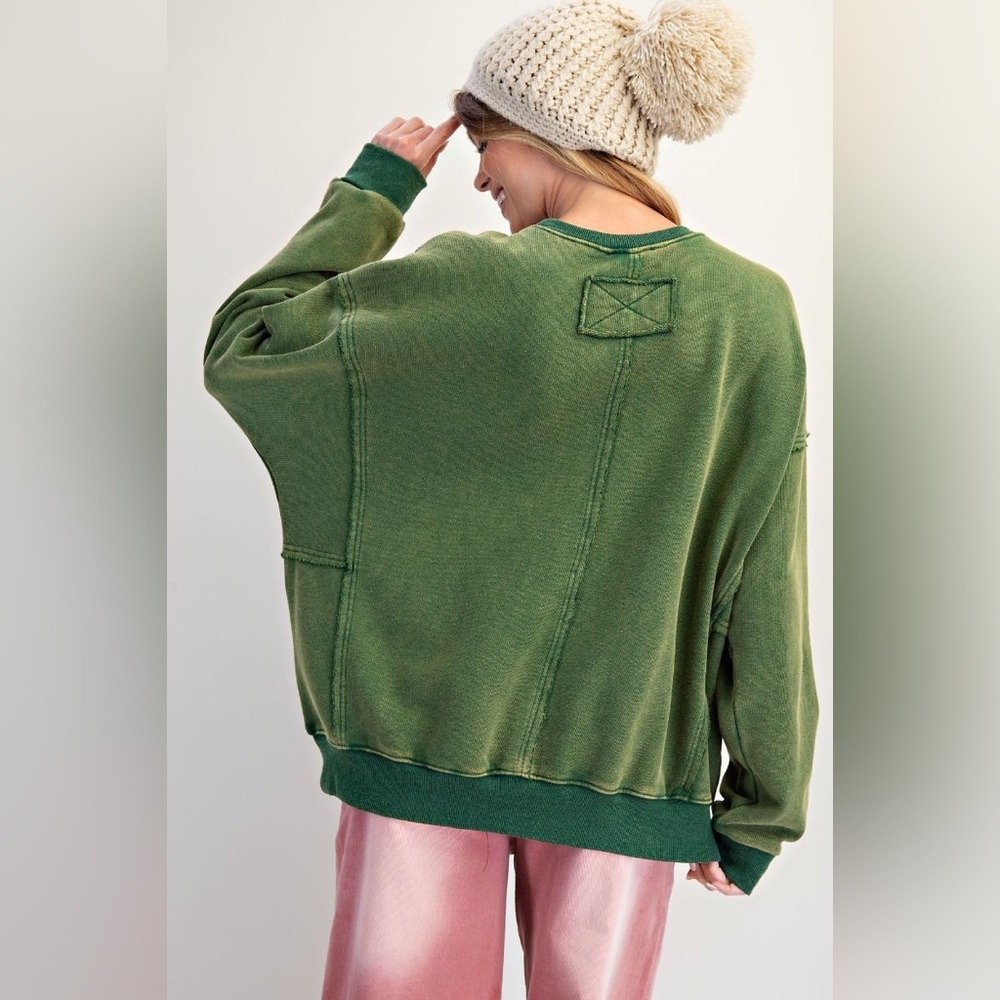#189 Last 1! New Easel Green Sweatshirt with Strawberry Patches - Picture 5 of 5